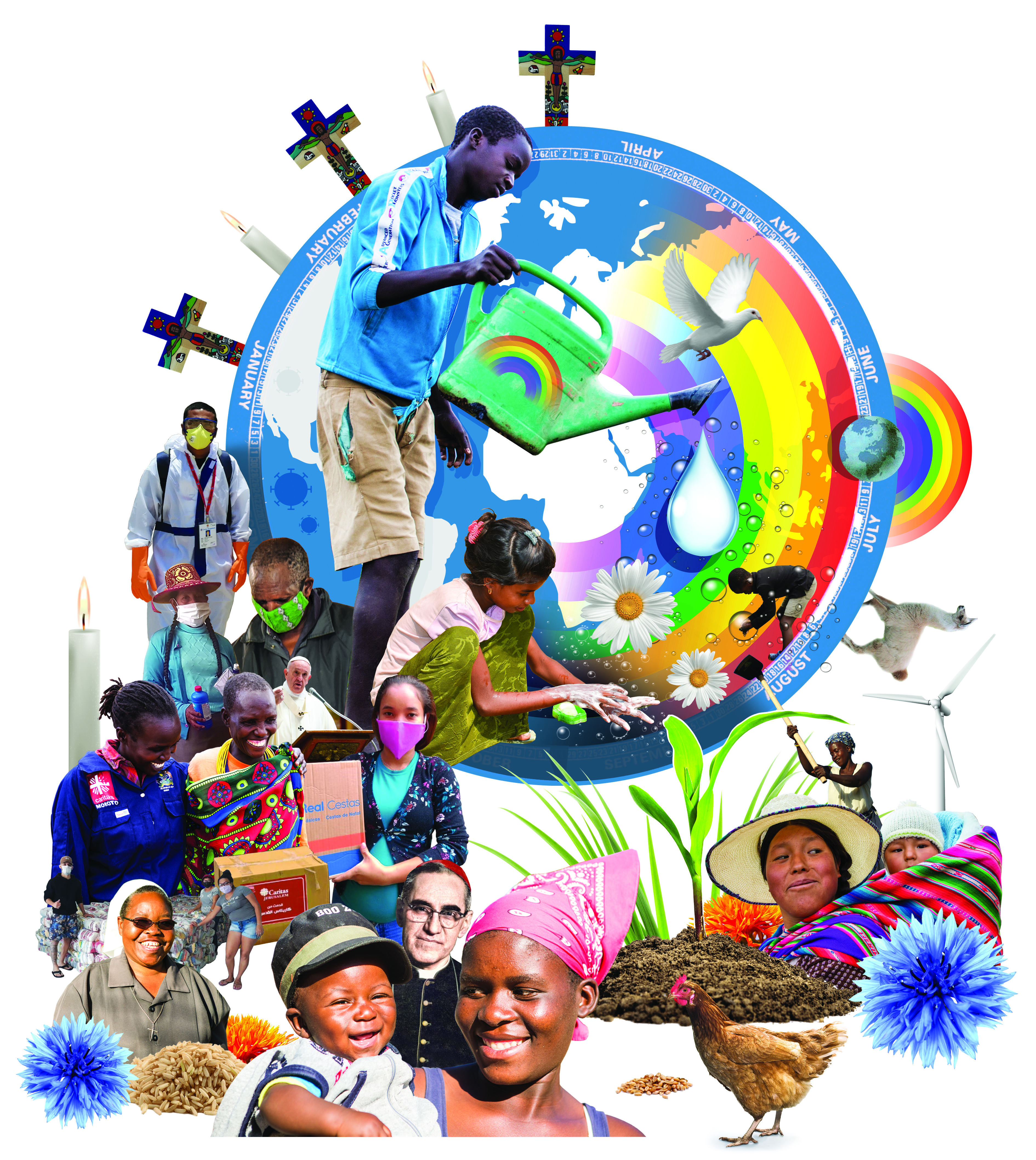 Paul Bateman Collage photomontage illustration, Covid Pandemic in the 3rd World Countries, Dynamic montage photo images, Science, medical, health
