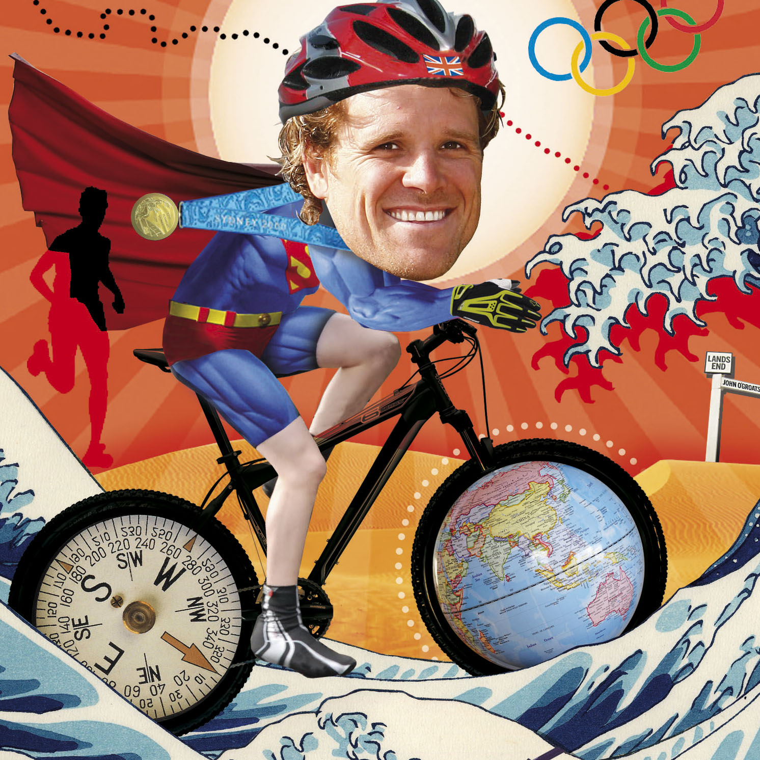 James Cracknell, collage illustration