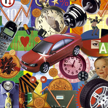 busy business work collage illustration